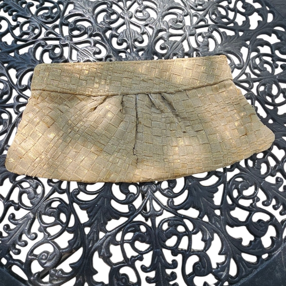 Lauren Merkin Gold-toned Textile Woven Fabric Clutch - Picture 1 of 16